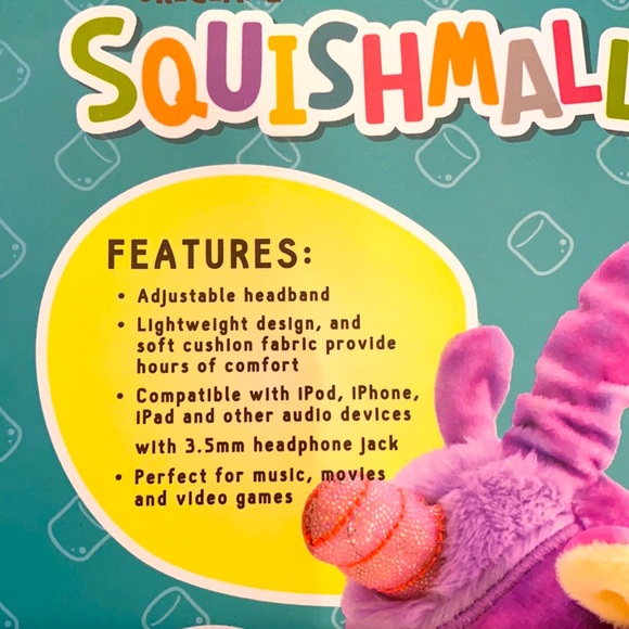 Squishmallows plush unicorn Lola headphones aux-in new in box - Picture 6 of 8